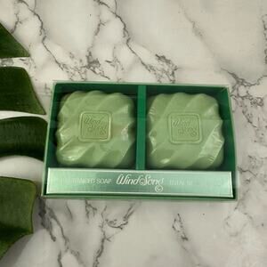 Vintage Wind Song Prince Matchabelli Bar Soap Set of 2 Sealed Fragranced Green